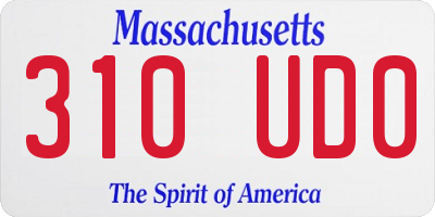 MA license plate 310UD0