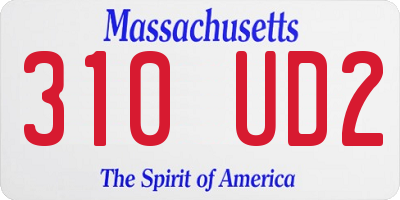 MA license plate 310UD2