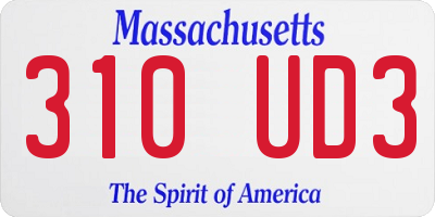 MA license plate 310UD3