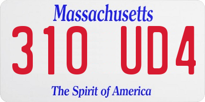 MA license plate 310UD4