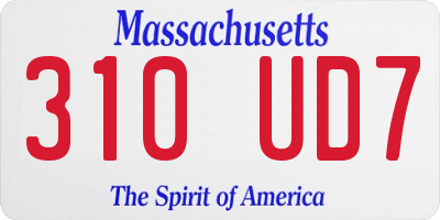 MA license plate 310UD7