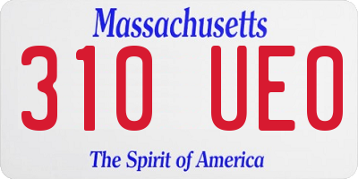 MA license plate 310UE0