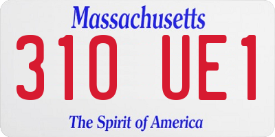MA license plate 310UE1