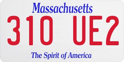 MA license plate 310UE2