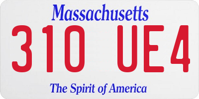 MA license plate 310UE4