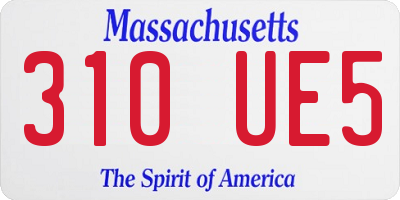 MA license plate 310UE5