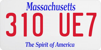 MA license plate 310UE7