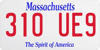 MA license plate 310UE9
