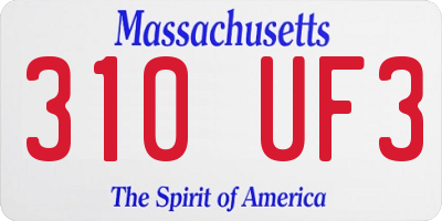 MA license plate 310UF3