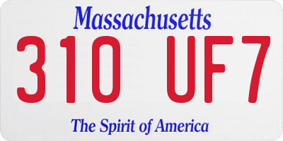 MA license plate 310UF7