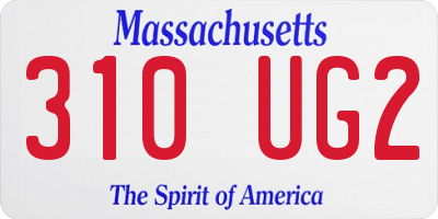 MA license plate 310UG2