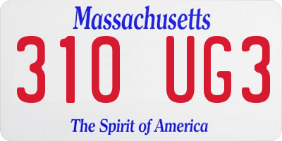 MA license plate 310UG3