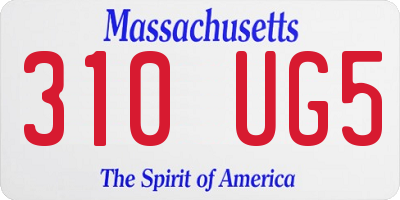 MA license plate 310UG5