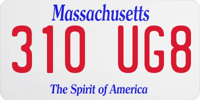 MA license plate 310UG8