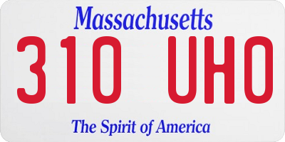 MA license plate 310UH0