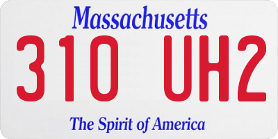 MA license plate 310UH2