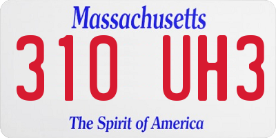 MA license plate 310UH3