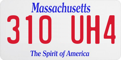 MA license plate 310UH4