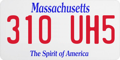 MA license plate 310UH5