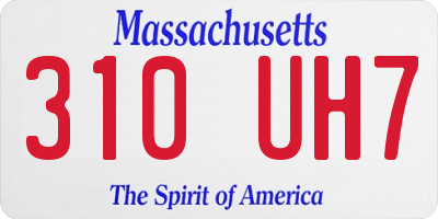 MA license plate 310UH7