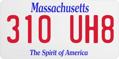 MA license plate 310UH8