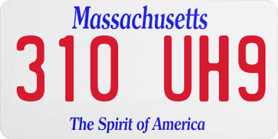 MA license plate 310UH9