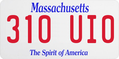 MA license plate 310UI0