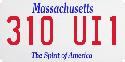 MA license plate 310UI1
