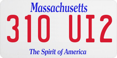 MA license plate 310UI2