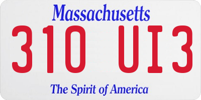 MA license plate 310UI3