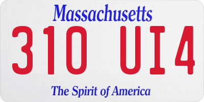 MA license plate 310UI4