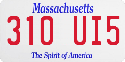 MA license plate 310UI5