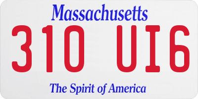 MA license plate 310UI6