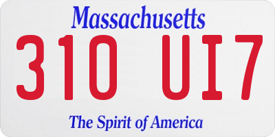MA license plate 310UI7