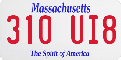 MA license plate 310UI8