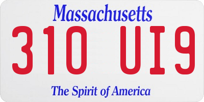 MA license plate 310UI9