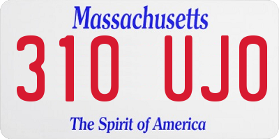 MA license plate 310UJ0