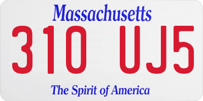MA license plate 310UJ5