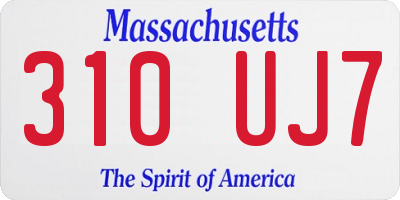 MA license plate 310UJ7