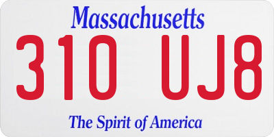 MA license plate 310UJ8