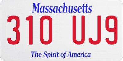 MA license plate 310UJ9