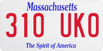 MA license plate 310UK0