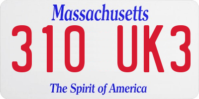 MA license plate 310UK3