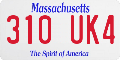MA license plate 310UK4