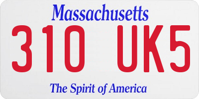 MA license plate 310UK5