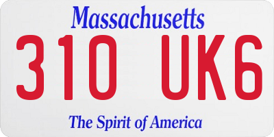 MA license plate 310UK6