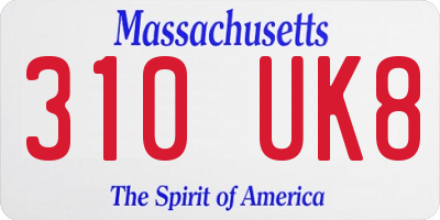 MA license plate 310UK8
