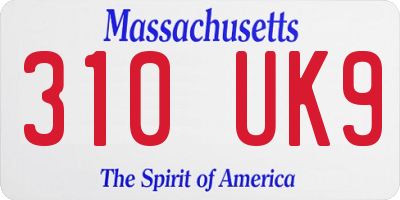 MA license plate 310UK9