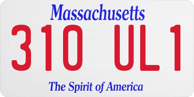 MA license plate 310UL1