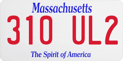 MA license plate 310UL2